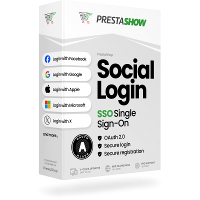 PrestaShop Social Login & SSO Single Sign-On - inicio de sesión y registro seguros