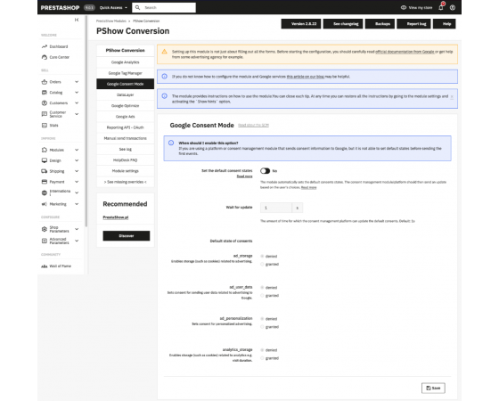 Google Analytics & Conversion Pro for PrestaShop