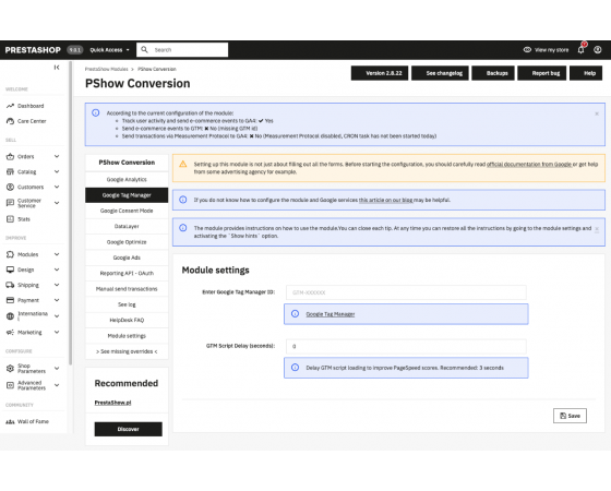 Google Analytics & Conversion Pro for PrestaShop