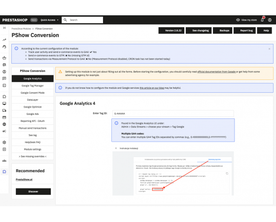 Google Analytics & Conversion Pro for PrestaShop