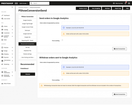 Google Analytics & Conversion Pro for PrestaShop