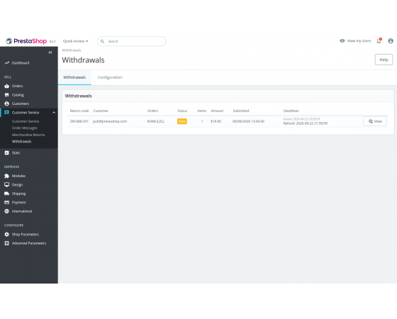 EU-Richtlinie - 1-Klick-Rückgabe in PrestaShop EU-Richtlinie - 1-Klick-Rückgabe in PrestaShop