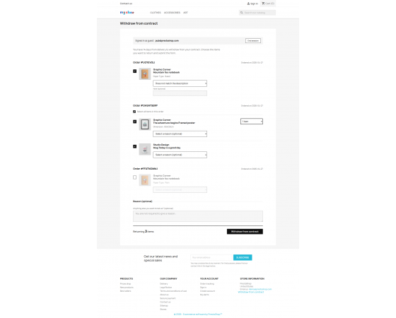 EU-Richtlinie - 1-Klick-Rückgabe in PrestaShop EU-Richtlinie - 1-Klick-Rückgabe in PrestaShop