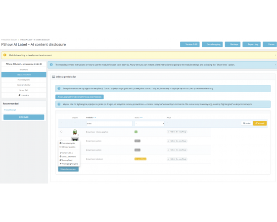 PrestaShop AI Act: indicazione chiara dei contenuti generati dall'IA nel negozio