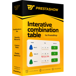 Tableau de combinaison interactif sur la page produit