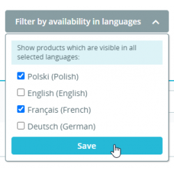 Product availability by PrestaShop language