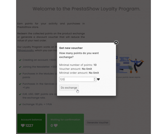 PrestaShop Loyalty Program Rewards and points for purchases