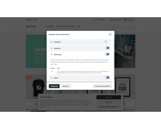 PrestaShop Gestion du consentement aux cookies