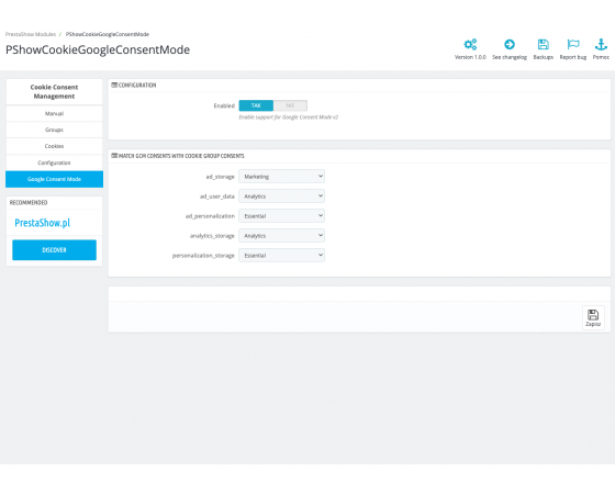 Zarządzanie zgodą na pliki cookie w PrestaShop
