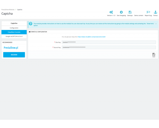 PrestaShop Captcha - reCAPTCHA und Turnstile