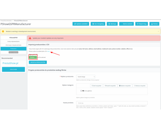 PrestaShop GPSR - product security in an online store