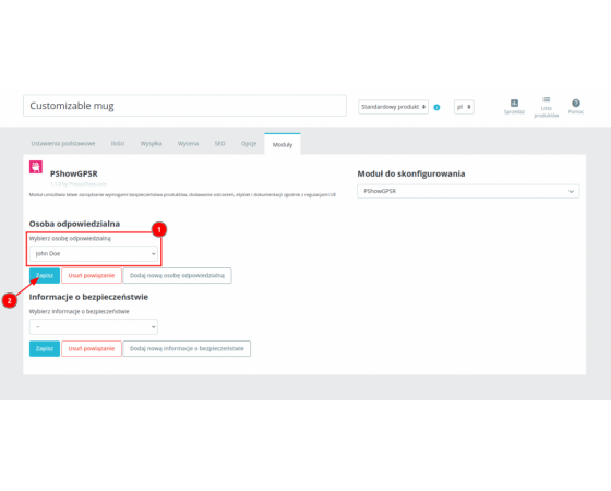 PrestaShop GPSR - product security in an online store