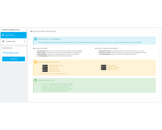 PrestaShow Accessibility PRO - WCAG 2.1 AA for PrestaShop