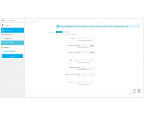 PrestaShow Accessibility PRO - WCAG 2.1 AA for PrestaShop