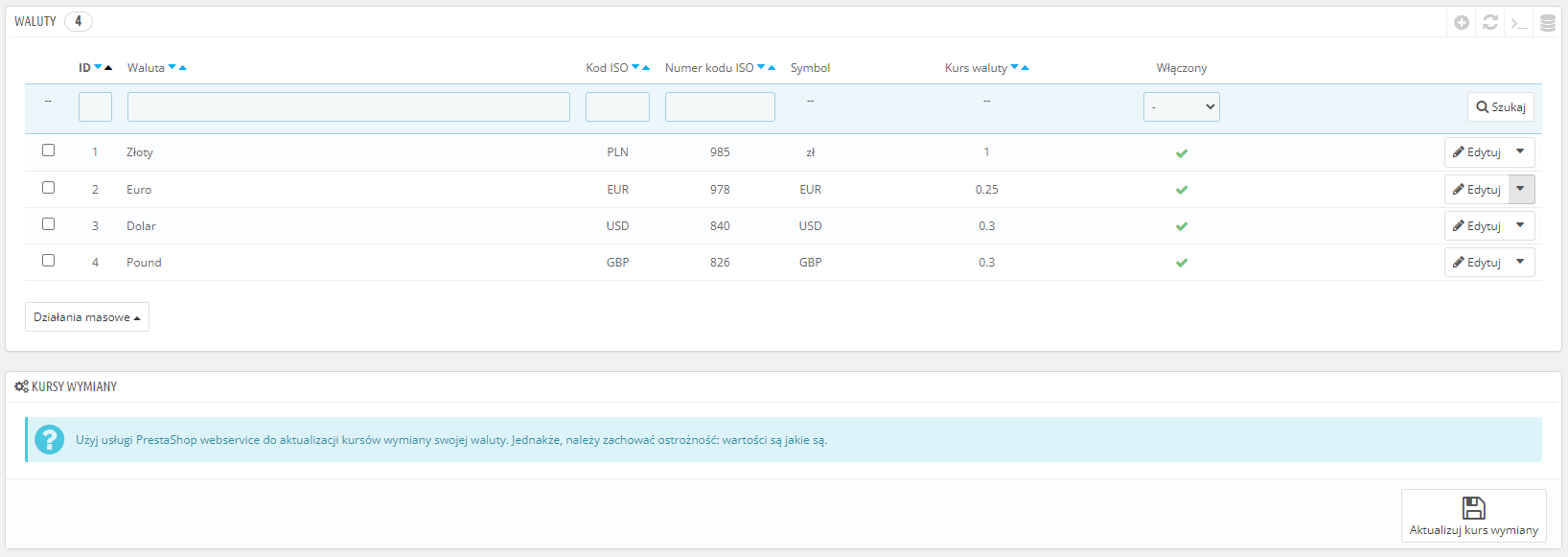 prestashop price exchange